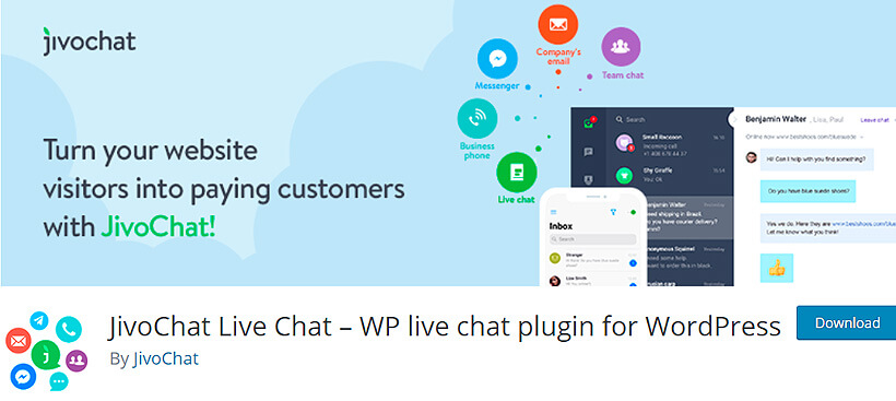 jivochat free wordpress live chat plugin