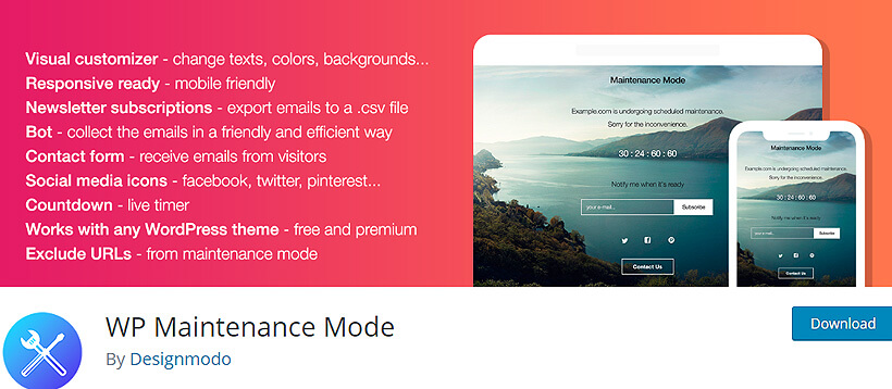 wordpress maintenance mode plugins