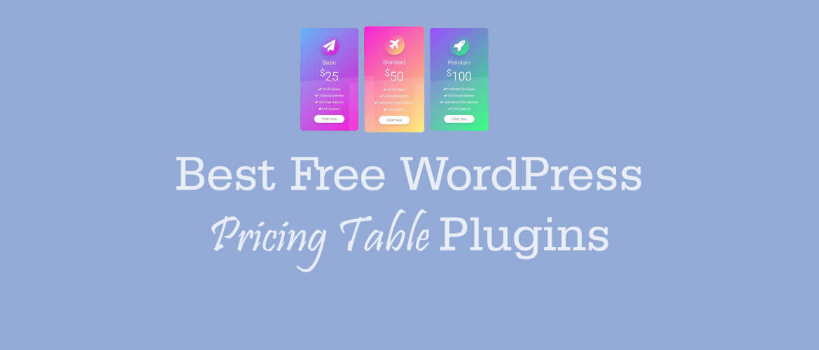 WordPress pricing table plugins