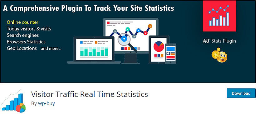 Visitor Traffic Real Time Statistics wordpress visitor counter plugins