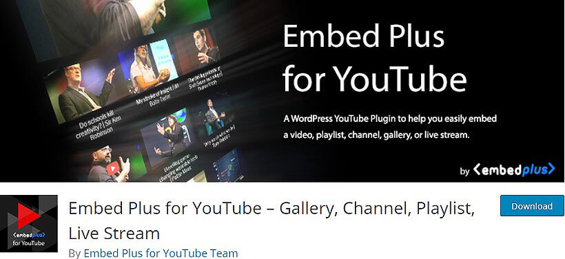 embed plus wordpress youtube plugins