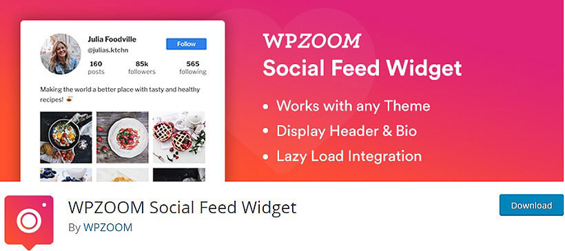 wpzoom soxial feed wordpress instagram feeds plugins