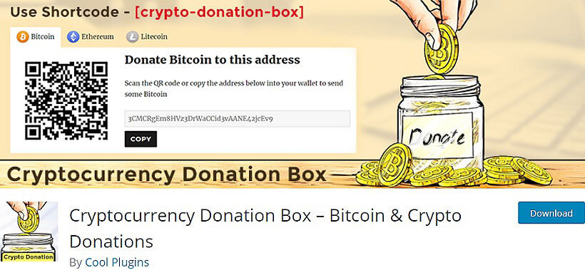 cryptocurrency donation box