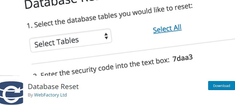 database reset 