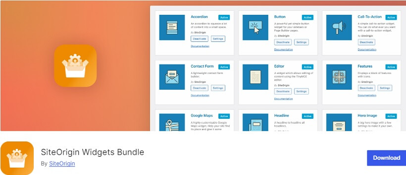 siteorigin widgets